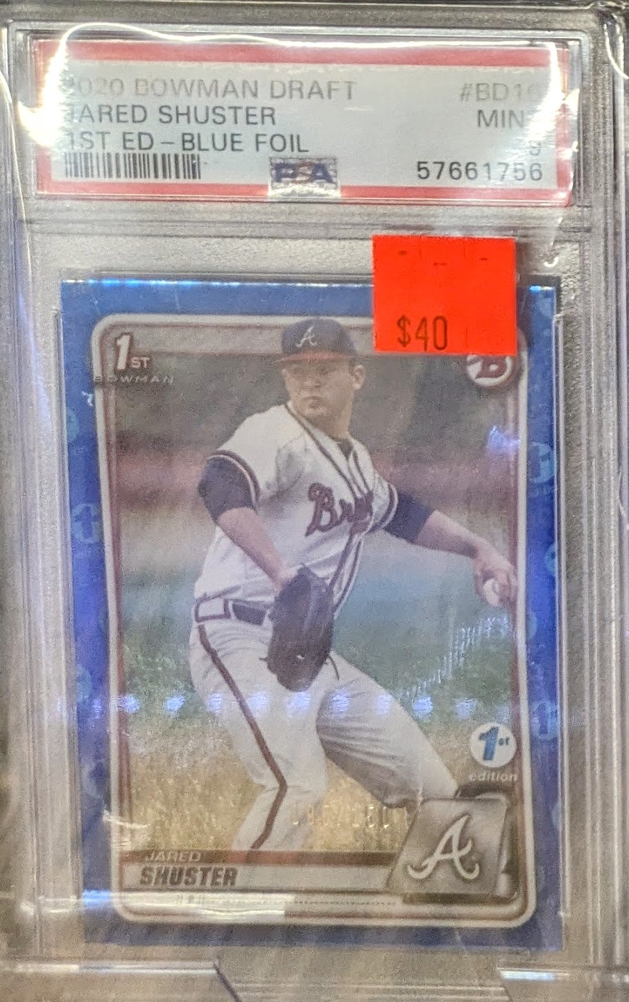 2020 Bowman Draft 1st Edition Bd16 Jared Shuster 1st Ed Blue Foil