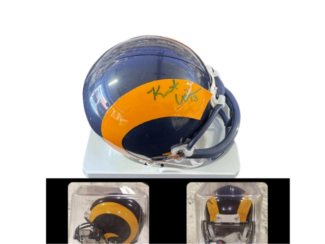 HOF Er Kurt Warner Autograph Riddell Mini Helmet St Louis Rams