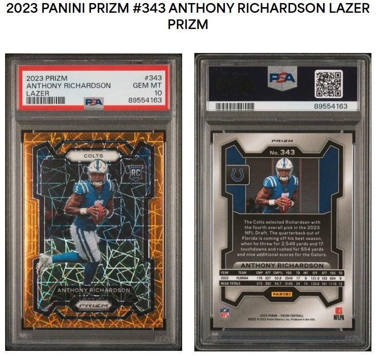 2023 Panini Prizm 343 Anthony Richardson Lazer Prizm