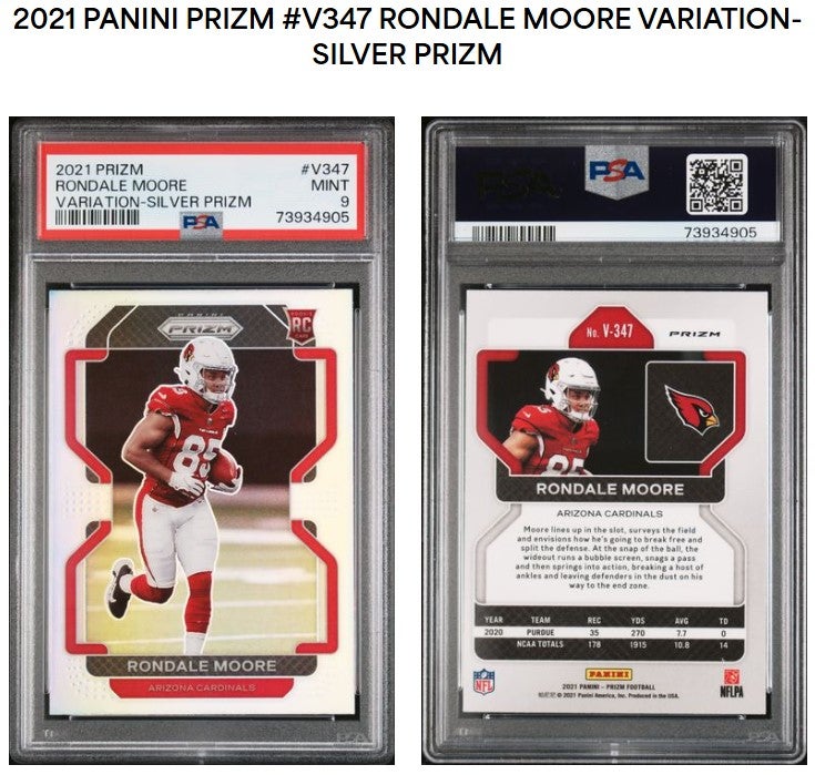 2021 Panini Prizm V347 Rondale Moore Variation Silver Prizm