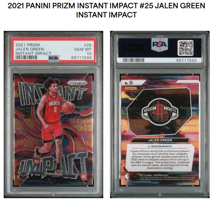 2021 Panini Prizm Instant Impact 25 Jalen Green Instant Impact