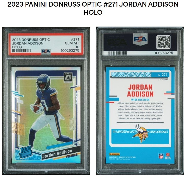 2023 Panini Donruss Optic 271 Jordan Addison Holo